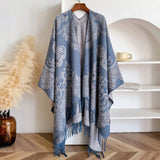 Paisley Elegance Winter Poncho Shawl