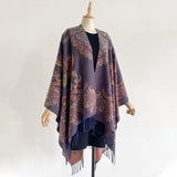 Paisley Elegance Winter Poncho Shawl