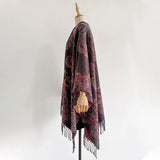 Paisley Elegance Winter Poncho Shawl