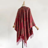 Paisley Elegance Winter Poncho Shawl