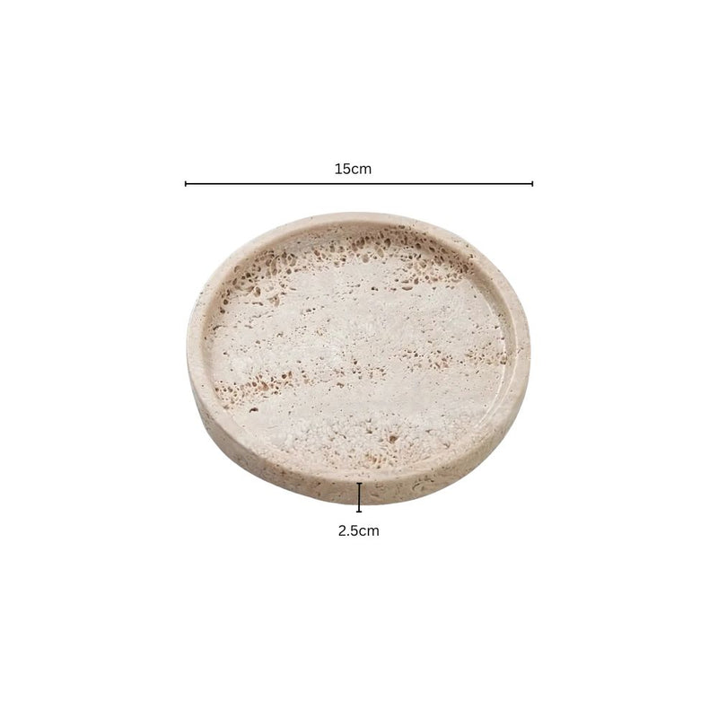 Round Travertine Stone Tray