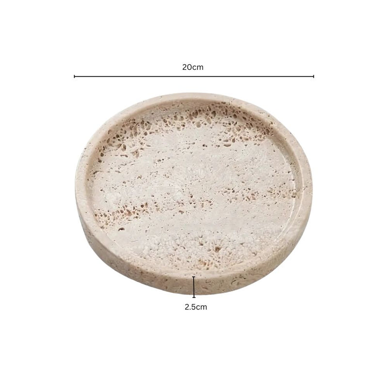 Round Travertine Stone Tray
