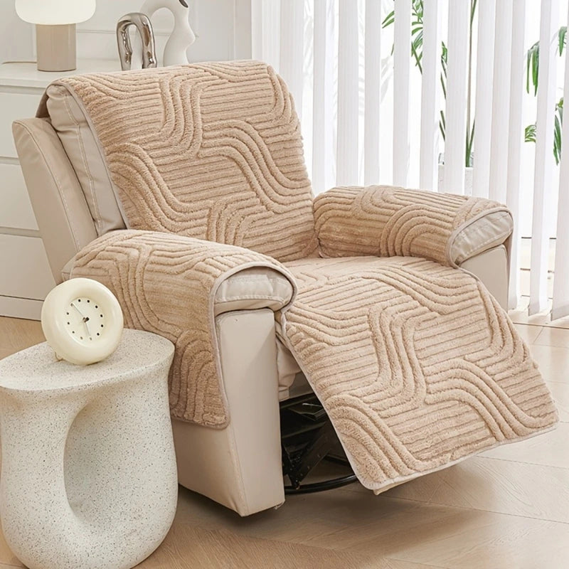Silven Plush Thickened Anti-Slip Recliner Sofa Cover