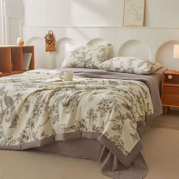 Soft Cotton Gauze Reversible Blanket