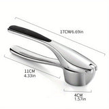 Minimalist Stainless Garlic Squeezer with Non-Slip Handle