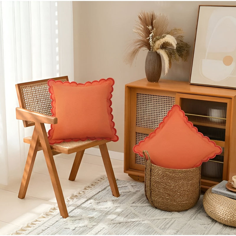 Wave Edge Cotton Cushion Cover