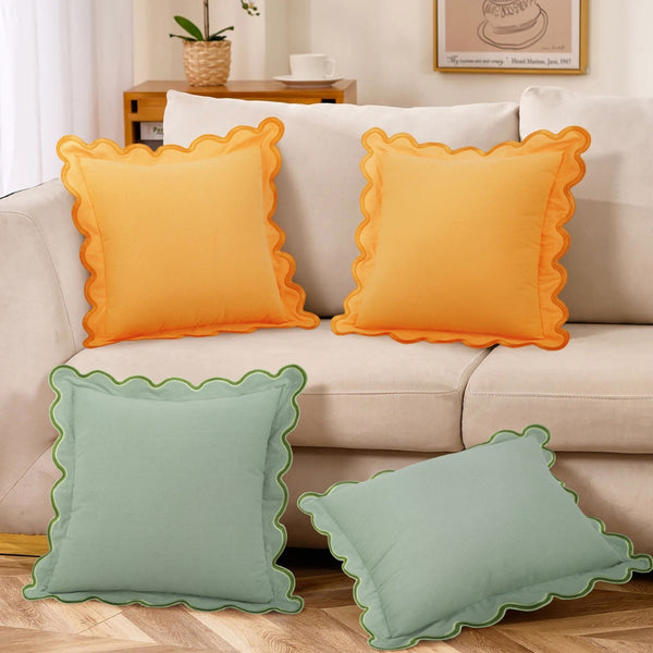 Wave Edge Cotton Cushion Cover