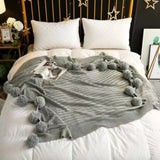 Whimsy Fluffy Pom-Pom Macaron Blanket