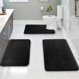 Luxurious Velvet Memory Foam Bath Mat - 3PCS Set