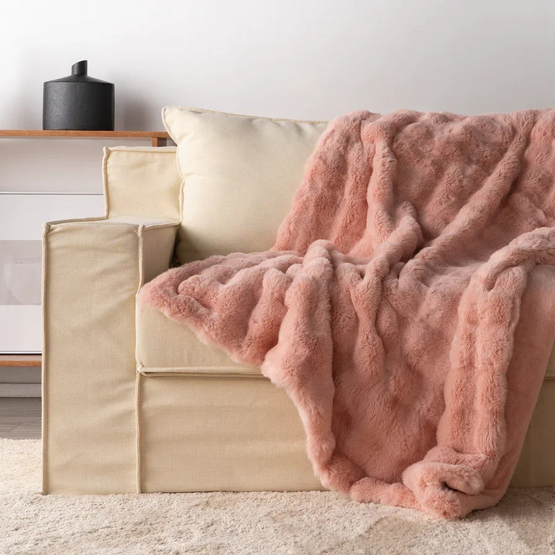 Rabbit Faux Fur Blanket Throw Casa Beyond