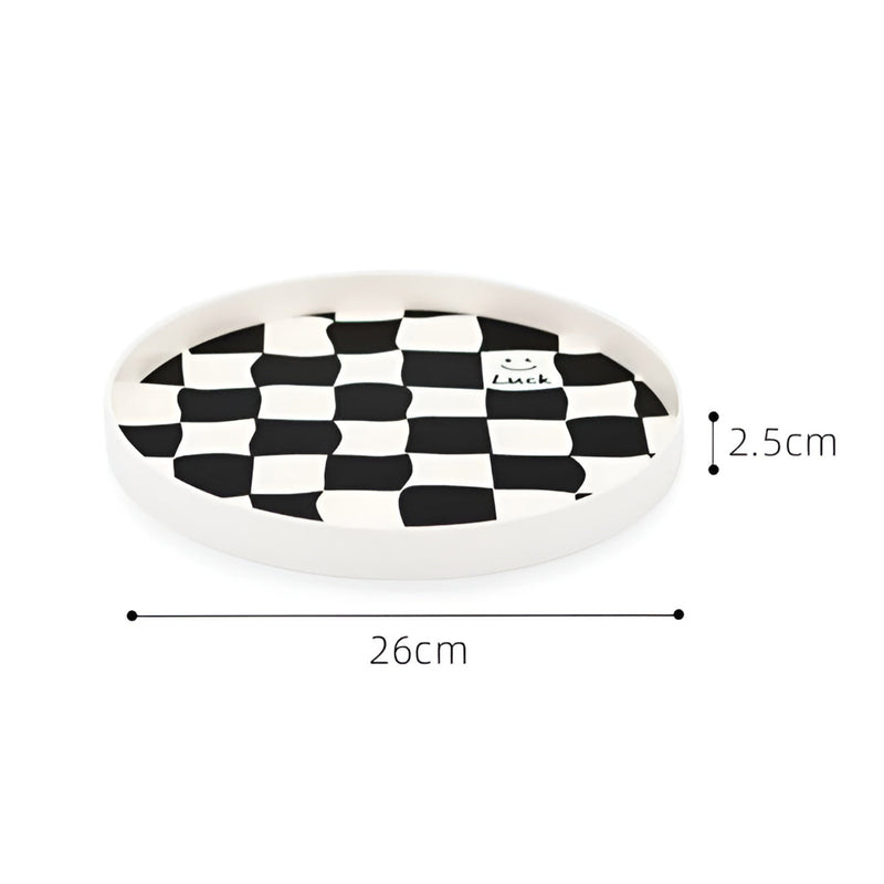 Round Checkerboard Storage Tray